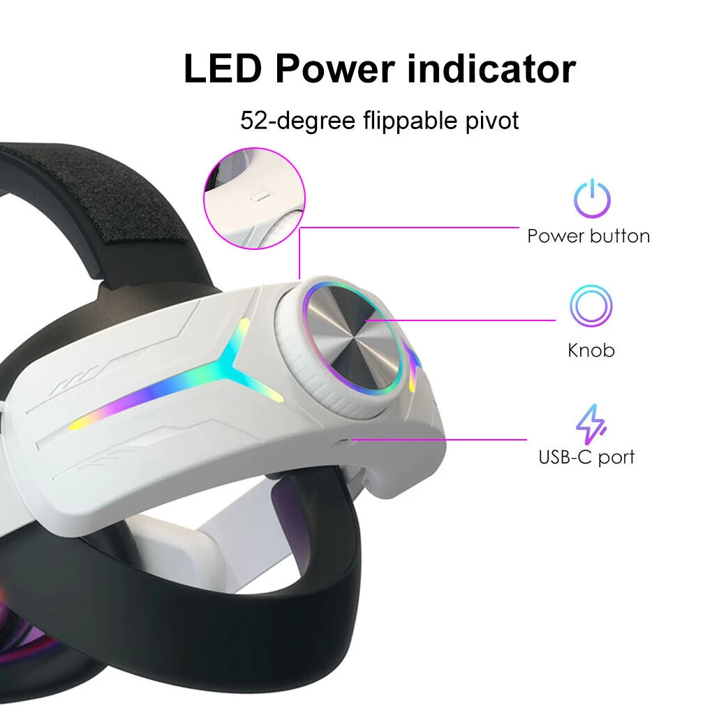 Meta Quest 3 : Head Strap RGB Backlight With Battery 8000mAh