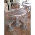 โตีะรับประทานอาหารหินอ่อนสีเทาขนาด100เซนติเมตร