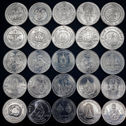 เหรียญ 20 บาท ที่ระลึกผลิตในสมัยรัชกาลที่ 9 (ครบชุด 71 เหรียญ / ไม่รวมเหรียญเงิน) ยังไม่ผ่านการใช้งาน (UNC)