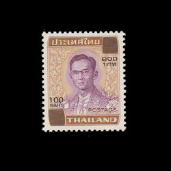 แสตมป์พระรูป ร.9 ชุดที่ 5 ดวง 40 บาท แก้เป็น 100 บาท สภาพสวย MNH