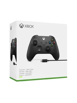 Xbox : Microsoft Xbox Wireless Controller + USB-C® Cable (Black)