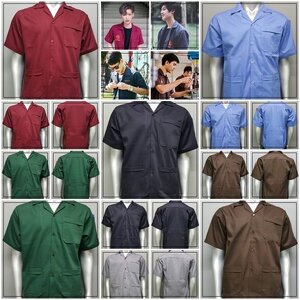 15.1>>เสื้อช็อปสีพื้น แขนสั้น