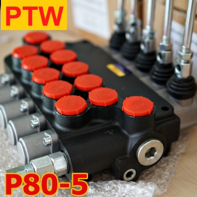 ไฮโดรลิคคอนโทรนวาวร์(6หุน) PTW P80-5 (5แกน)(80L.)(3,000-4,600PSI)