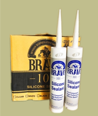 กาวซิลิโคน BRAVO กันน้ำ ทนความร้อน กันรุ่น 101 สีขาว/สีใส/สีดำ (ุ1 หลอด)