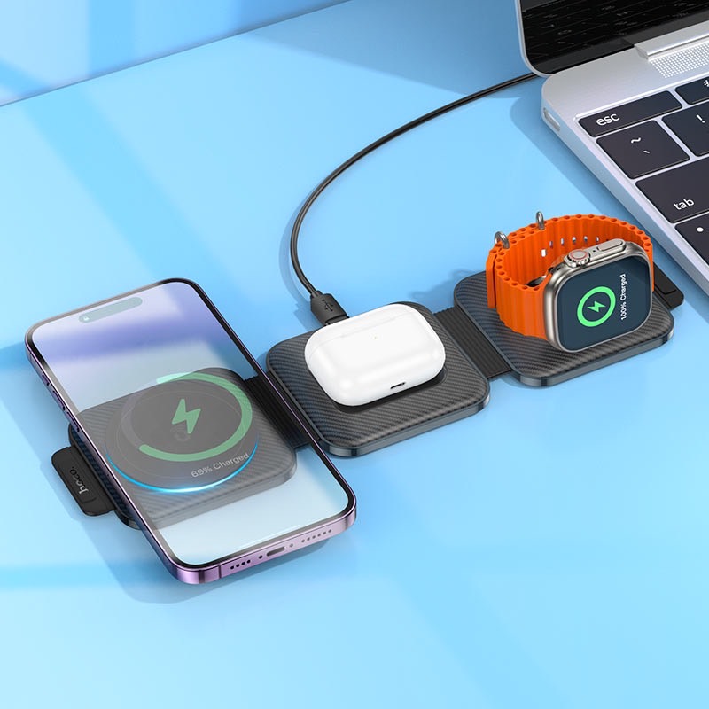 CQ4 3-IN-1 FOLDING MAGNETIC WIRELESS FAST CHARGER