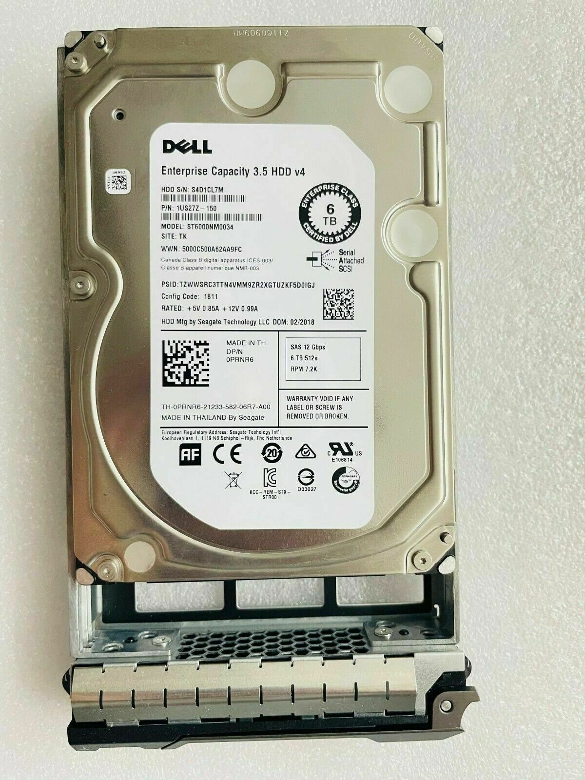 Dell 6TB 7.2K SAS 12Gbps NL 3.5'' HDD // 03PRF0 / MG04SCA60EE (Used) // สินค้ารับประกัน โดย บริษัท อะไหล่เซิร์ฟเวอร์ จำกัด