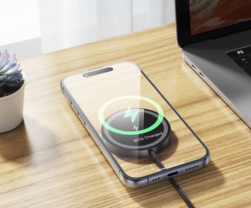 CQ17 MAGNETIC WIRELESS FAST CHARGER ULTRA COLORFUL DISPLAY