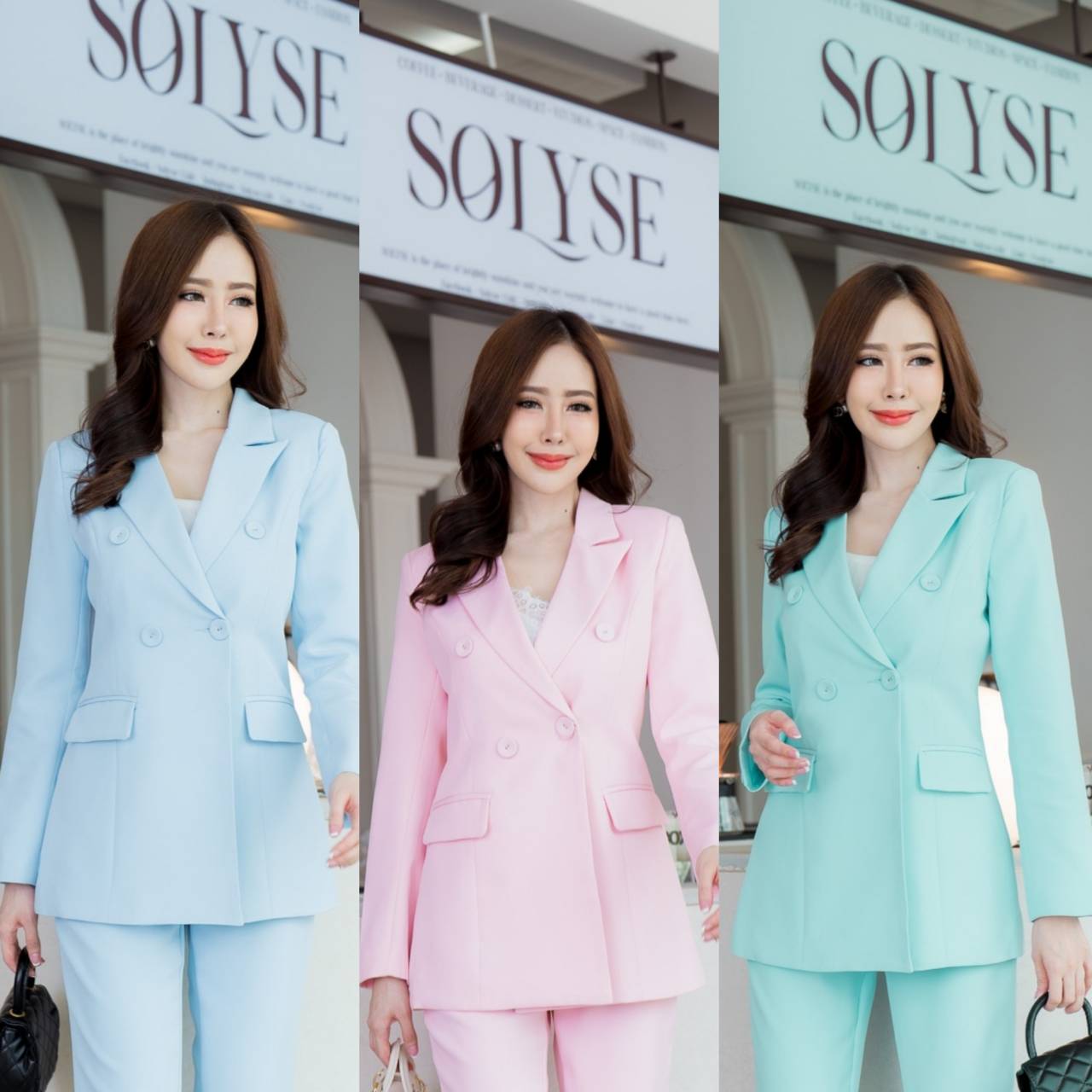 No.2359 เสื้อสูทผู้หญิงChic 4B V.2 สีเขียวอ่อน/สีชมพูอ่อน/สีฟ้าอ่อน (ไม่รวมกางเกง)