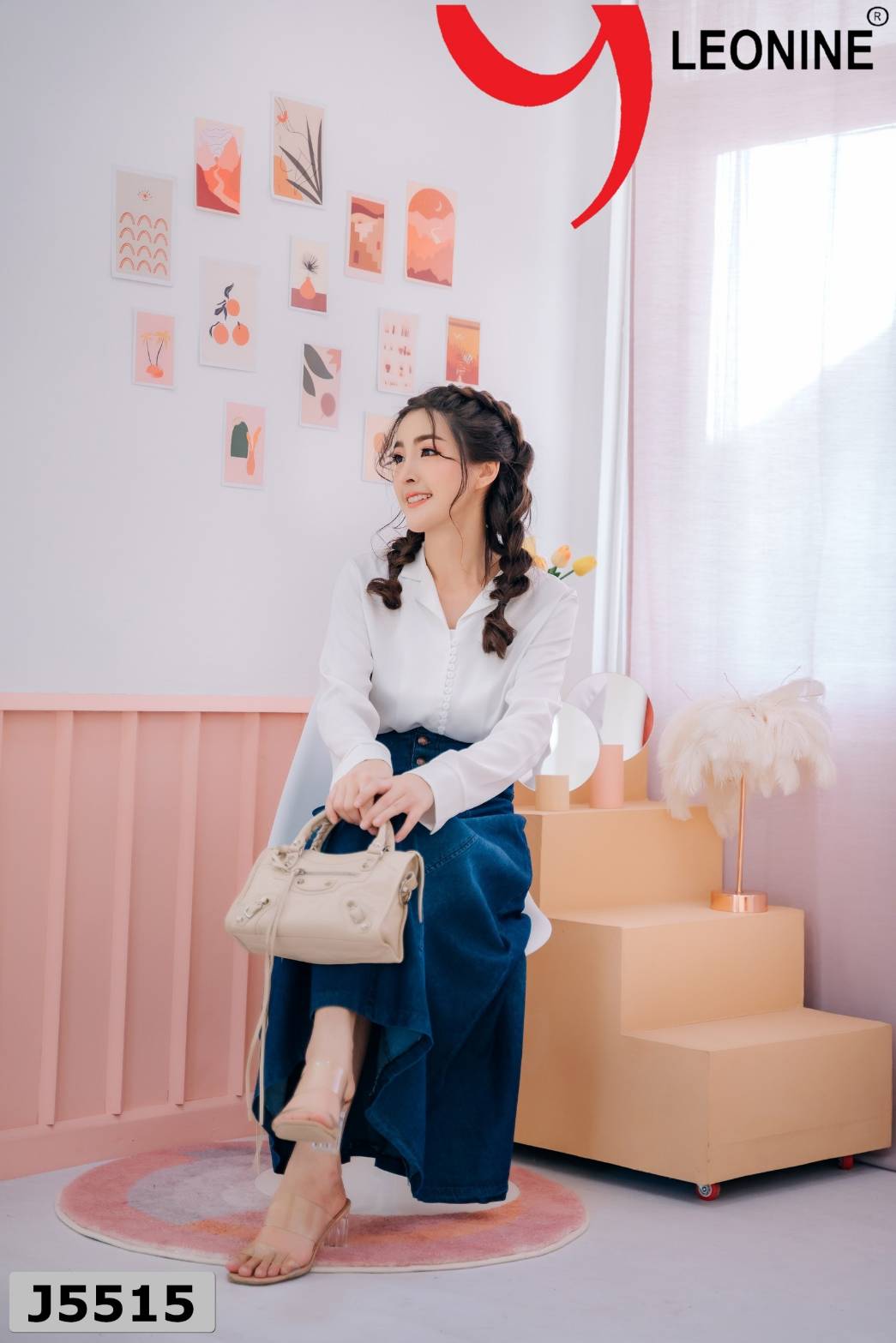 กระโปรงยีนส์ยาว J5515