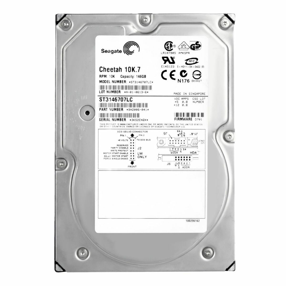 Seagate Cheetah 146GB 10K SCSI U320 80-Pin 3.5"Hard Disk // ST3146707LC (Used) // สินค้ารับประกัน โดย บริษัท อะไหล่เซิร์ฟเวอร์ จำกัด