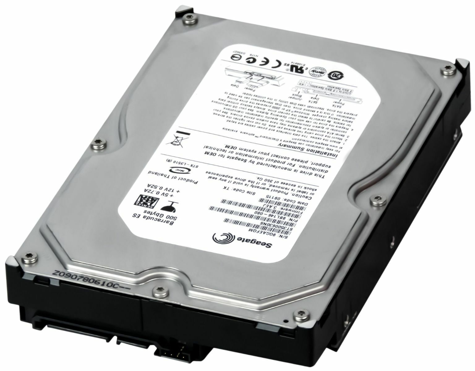 Seagate Barracuda ES 500GB SATA II 7200RPM 16MB 3.5" HARD DRIVE // ST3500630NS (Used) // สินค้ารับประกัน โดย บริษัท อะไหล่เซิร์ฟเวอร์ จำกัด