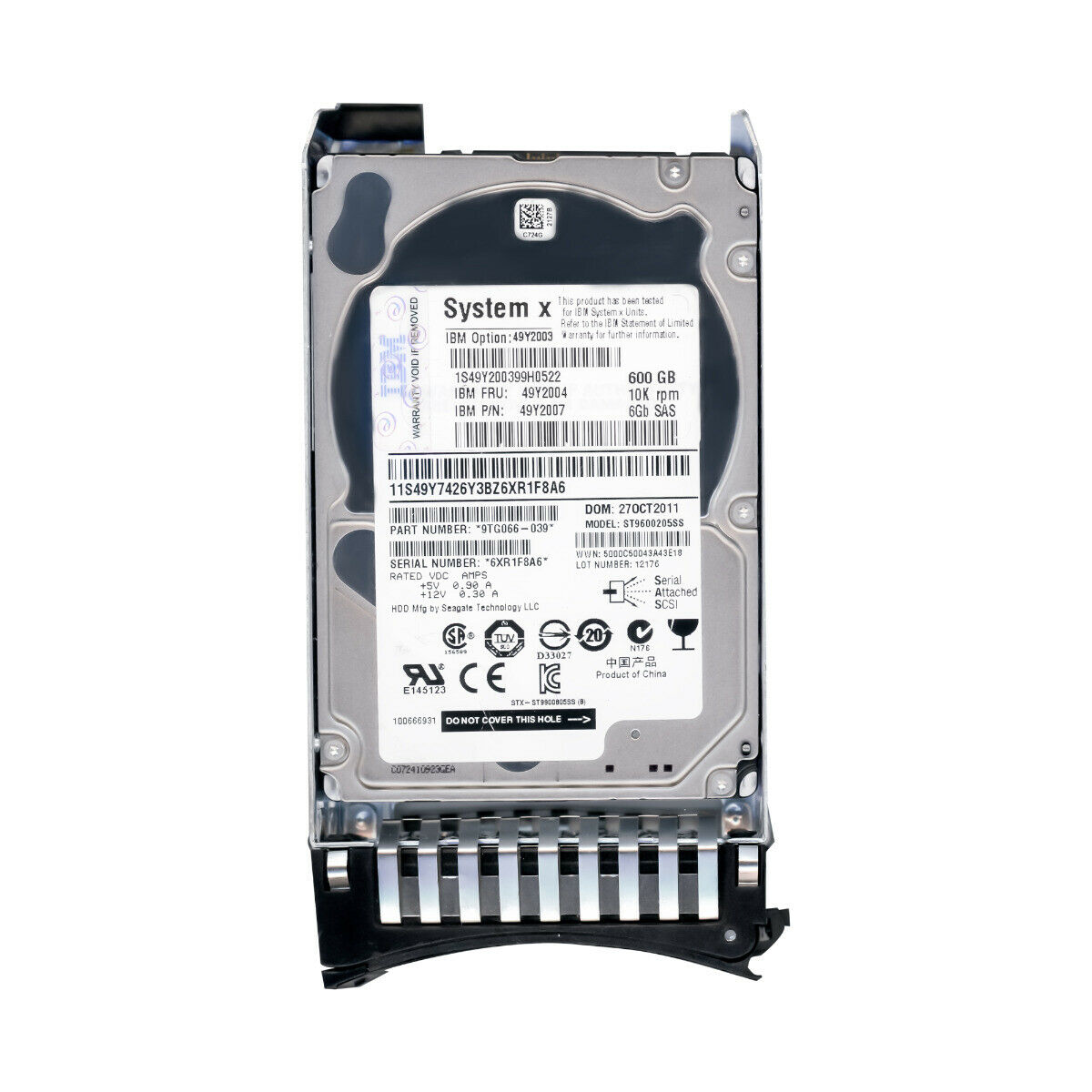 IBM 600GB 10K 6G SAS 2.5" RPM Hard Drive // 49Y2004 / 49Y2003 / 49Y2007 (Used) // สินค้ารับประกัน โดย บริษัท อะไหล่เซิร์ฟเวอร์ จำกัด
