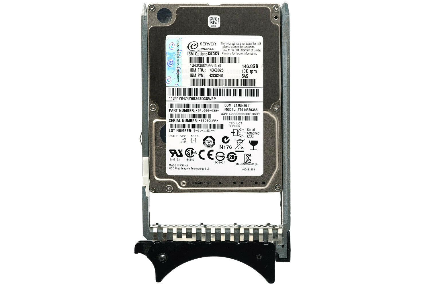 IBM 146GB 10K 3G SAS 2.5'' Hard Drive // 43X0825 / 42C0248 / 43X0824 (Used) // สินค้ารับประกัน โดย บริษัท อะไหล่เซิร์ฟเวอร์ จำกัด