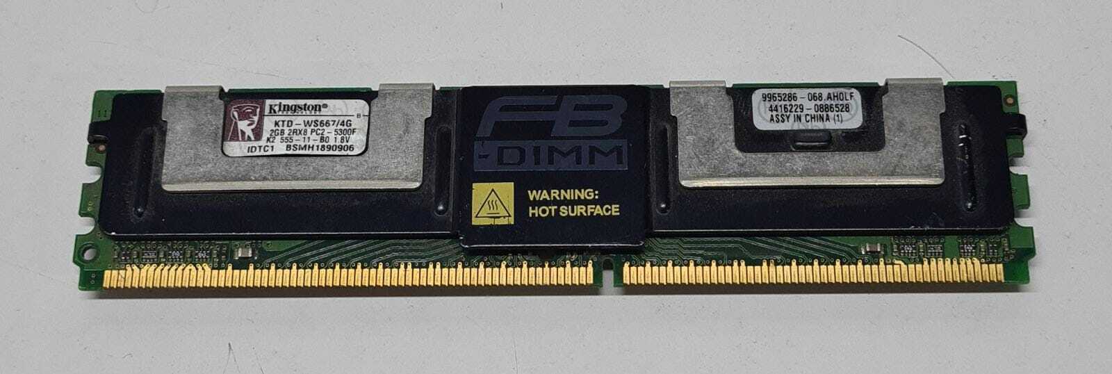 Kingston / Hynix / Samsun 2GB 2Rx8 PC2- 5300F K2 1.8V Memory Ram / BSMH1890983 / M395T5663QZ4 / HYMP525F72CP4N3-Y5 (Used) // สินค้ารับประกัน โดย บริษัท อะไหล่เซิร์ฟเวอร์ จำกัด