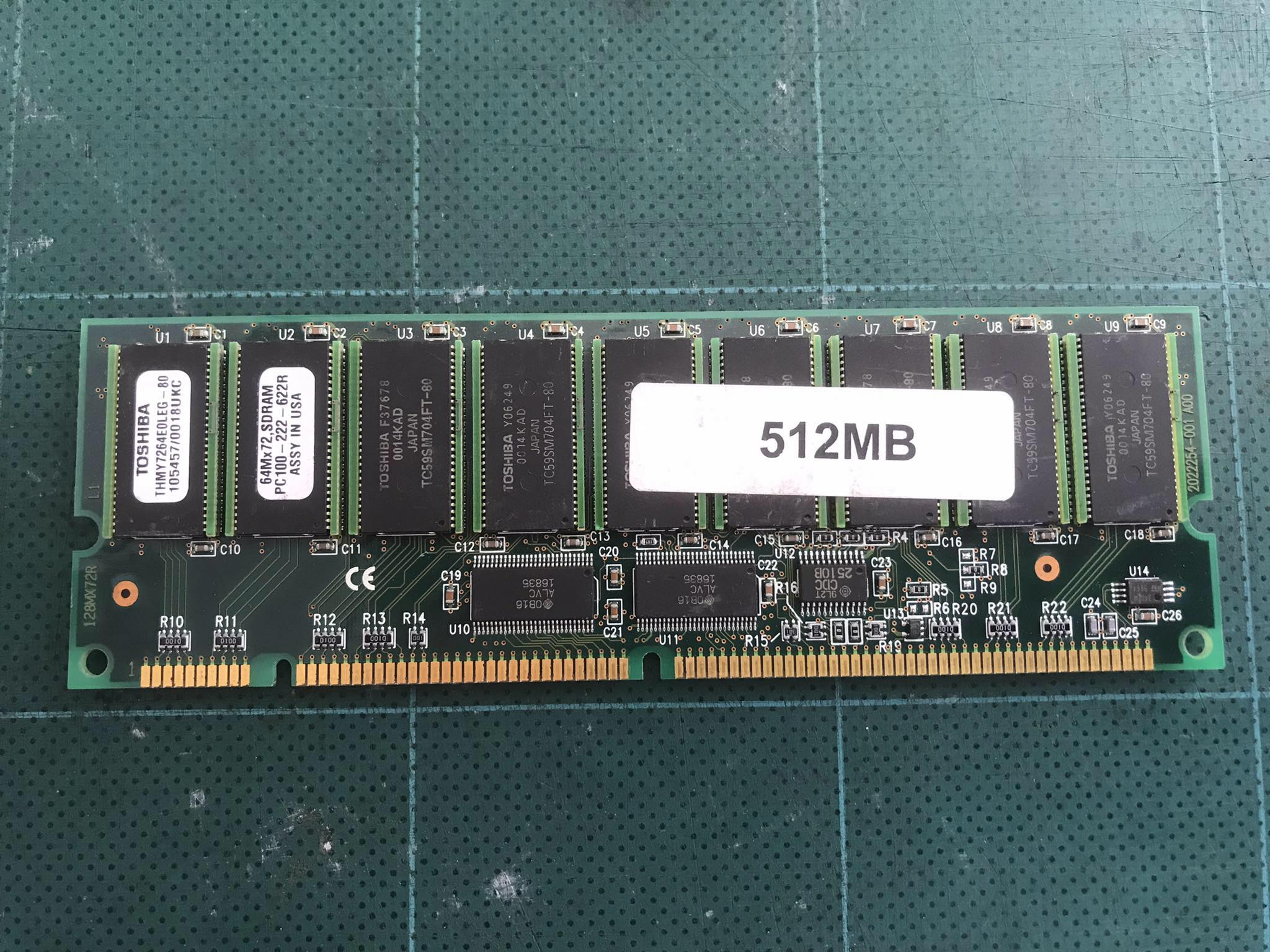 Toshiba 512MB SD-RAM 168-pin PC-100R Registered-ECC / THMY7264E0LEG-80 // (USED) สินค้ารับประกัน โดย บริษัท อะไหล่เซิร์ฟเวอร์ จำกัด