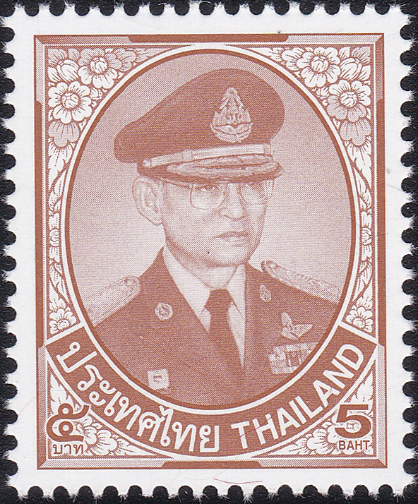 แสตมป์พระรูป ร.9 ชุดที่ 10 ดวง 5 บาท โรงพิมพ์ Cartor (พิมพ์1)