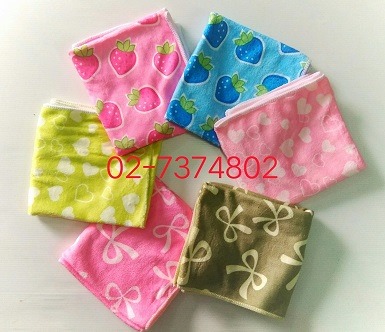 ผ้าขนหนูนาโน มีลาย ผ้าเช็ดหน้า ขนาด 14x28 นิ้ว สินค้านำเข้าเติมสต็อก