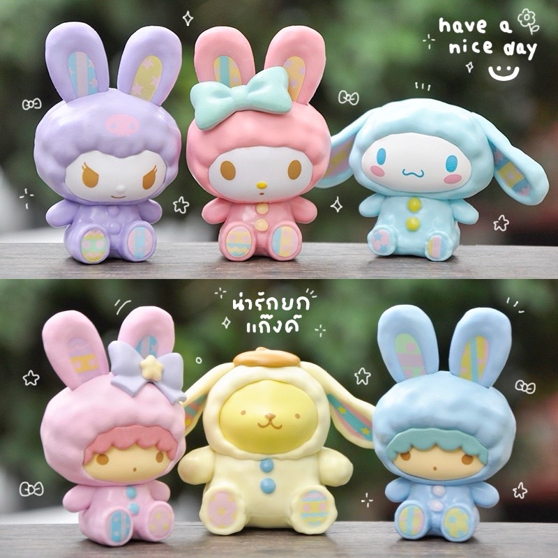 โมเดลฟิกเกอร์อนิเมะ Sario Mymelody โมเดลซาริโอ้ มายเมโลดี้ (ชุด 6 แบบ) ชุดใหญ่ MS5714 ขนาด 6-8 ซม.