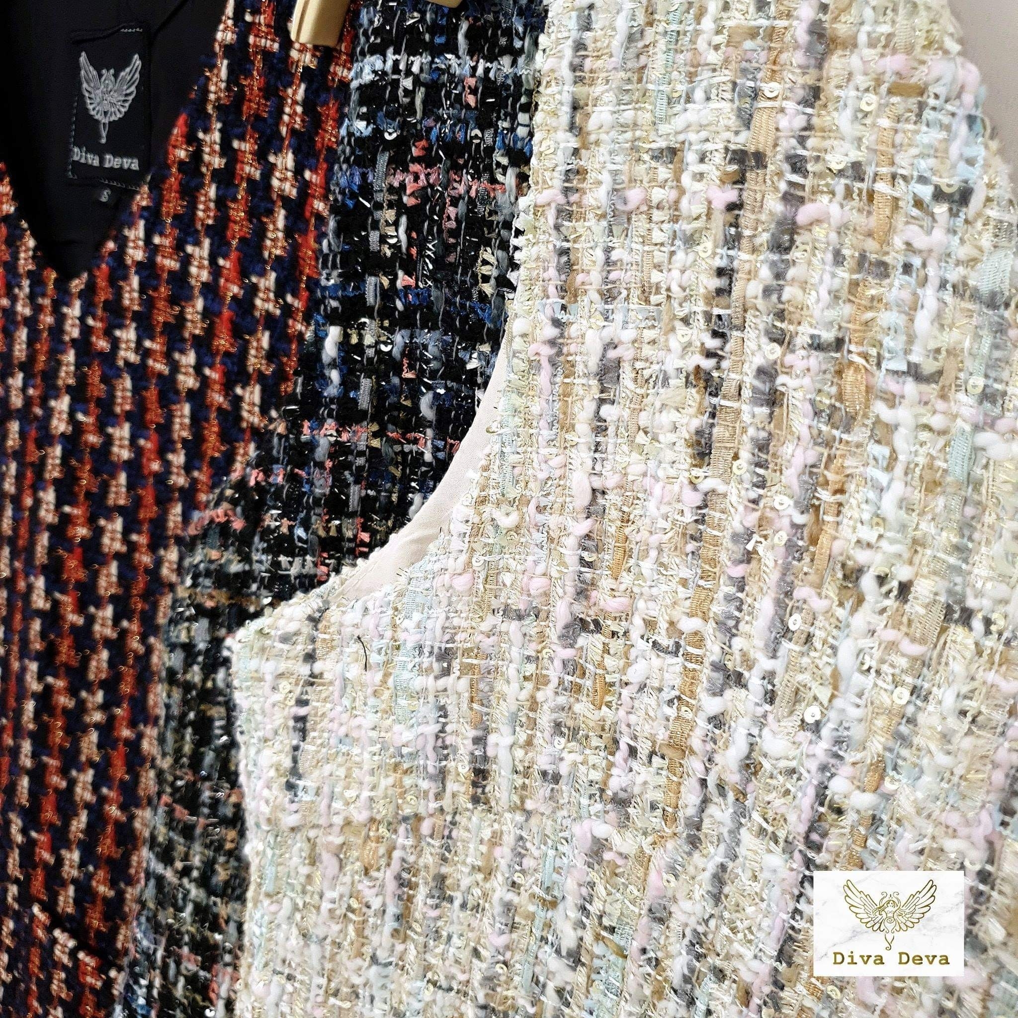 มินิเดรสผ้าทวิตTweed Dress (S-L) #1816