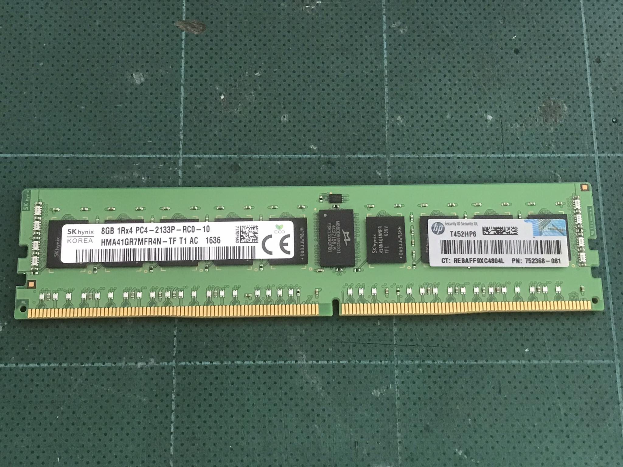 HP 8GB (1Rx4) PC4-2133P -R Server Memory RAM // 752368-081 / HMA41GR7MFR4N-TF (Used) // สินค้ารับประกัน โดย บริษัท อะไหล่เซิร์ฟเวอร์ จำกัด