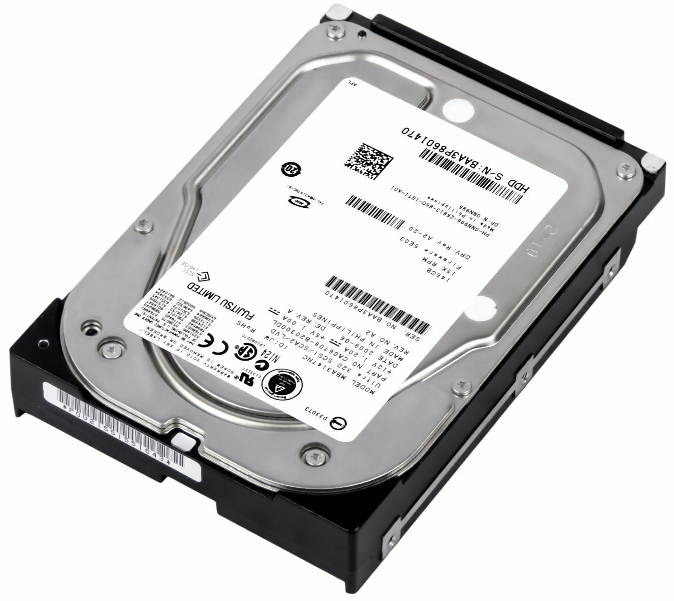 Fujitsu / DELL 147GB 15K RPM 8MB SCSI 80pin 3.5" Hard Drive // MBA3147NC / 0NN996 (Used) // สินค้ารับประกัน โดย บริษัท อะไหล่เซิร์ฟเวอร์ จำกัด