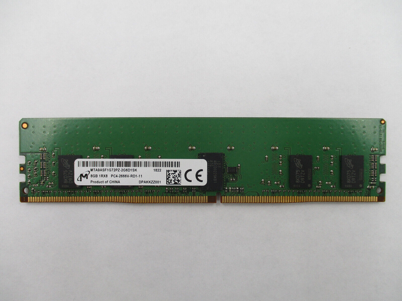 Micron 8GB (1Rx8) PC4-2666V -R Server Memory RAM // MTA9ASF1G72PZ-2G6D1SK (Used) // สินค้ารับประกัน โดย บริษัท อะไหล่เซิร์ฟเวอร์ จำกัด