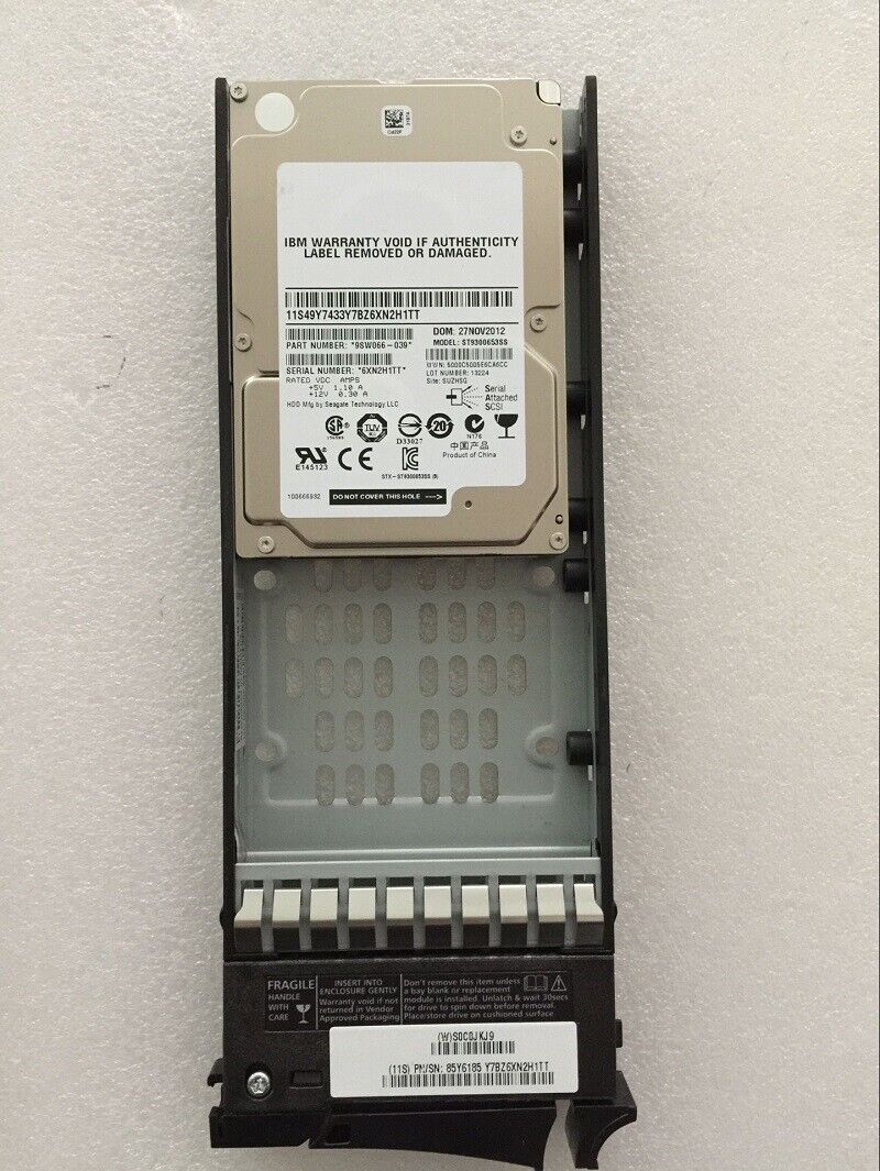 IBM 300GB 15K 6GB SAS 2.5" HDD 3543 Strowize V7000 Hard Drive w/Tray // TRAY 85Y6185 / ST9300653SS (Used) // สินค้ารับประกัน โดย บริษัท อะไหล่เซิร์ฟเวอร์ จำกัด