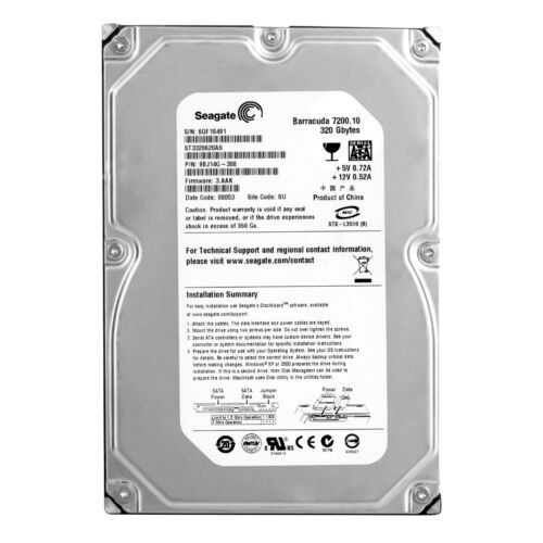 Seagate Barracuda 7200.10 320GB SATA Hard Drive 7200 RPM HDD // ST3320620AS (Used) // สินค้ารับประกัน โดย บริษัท อะไหล่เซิร์ฟเวอร์ จำกัด