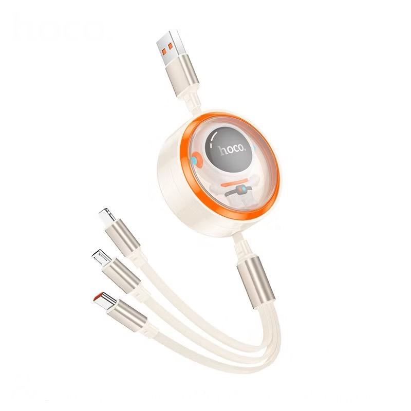 DU50 ASTRONAUT 3-IN-1 DOUBLE-PULL RETRACTABLE CHARGING CABLE