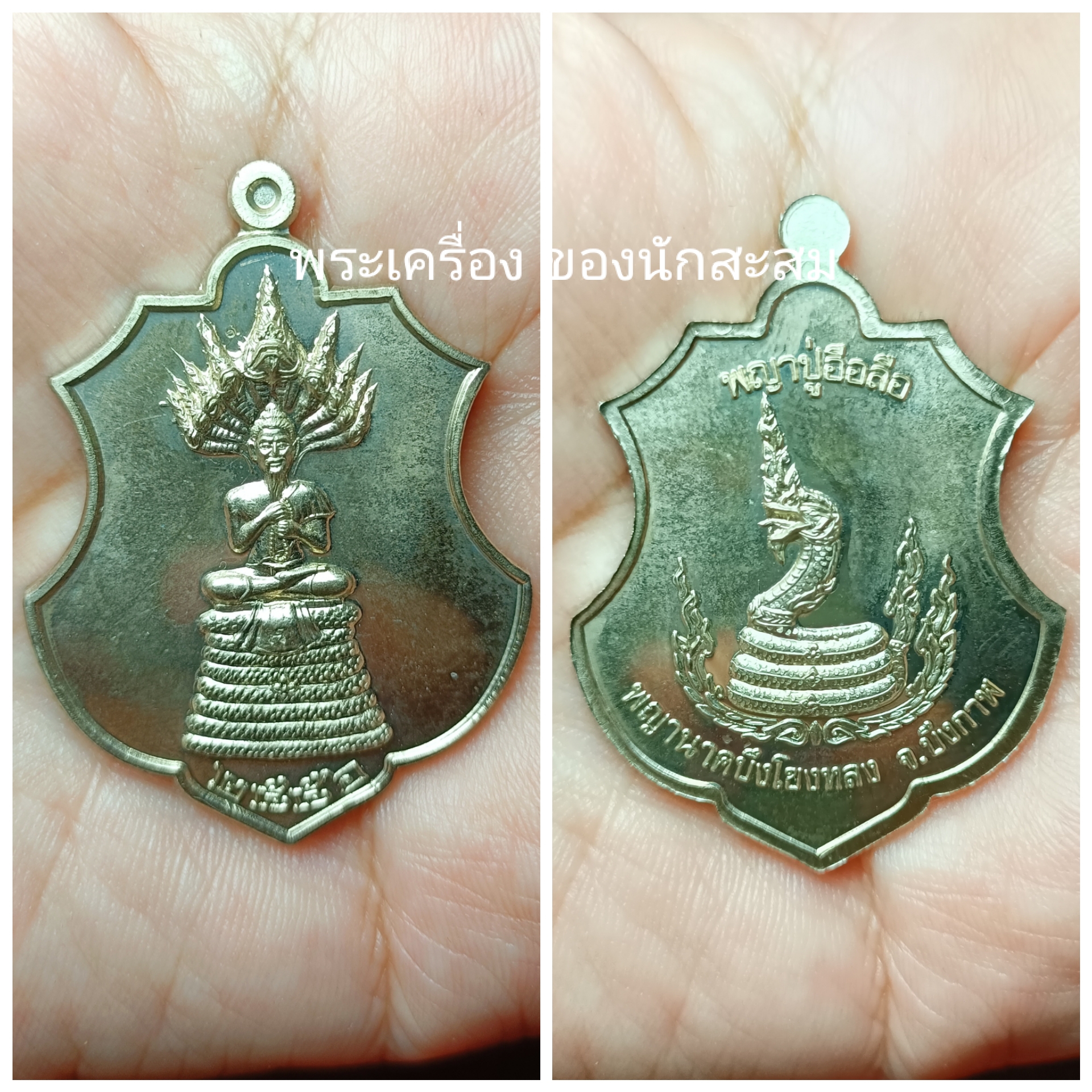 เหรียญพญาปู่อือลือ #รุ่นแรก พญานาคบึงโขงหลง จ.บึงกาฬ ปี 2556 เนื้ออัลปาก้า จำนวนจัดสร้าง 500 เหรียญ