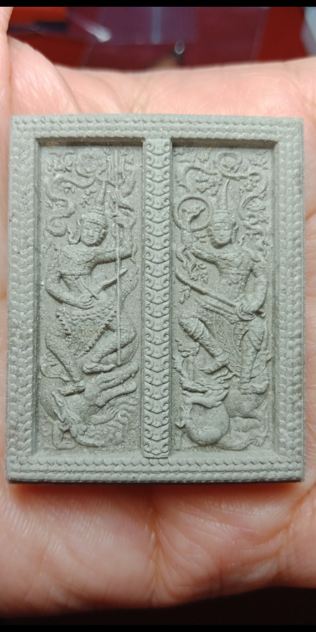 พระผง เทพทวารบาล (เซี่ยวกาง) มหาเทพผู้พิทักษ์ รักษาปกป้องสิ่งอัปมงคลทั้งหลาย จัดสร้างโดย ครูบากฤษณะ วัดป่ามหาวัน จ.นครราชสีมา กว้าง ขนาด 3.5 ซม.* สูง 4.5ซม.(พิมพ์เล็ก)