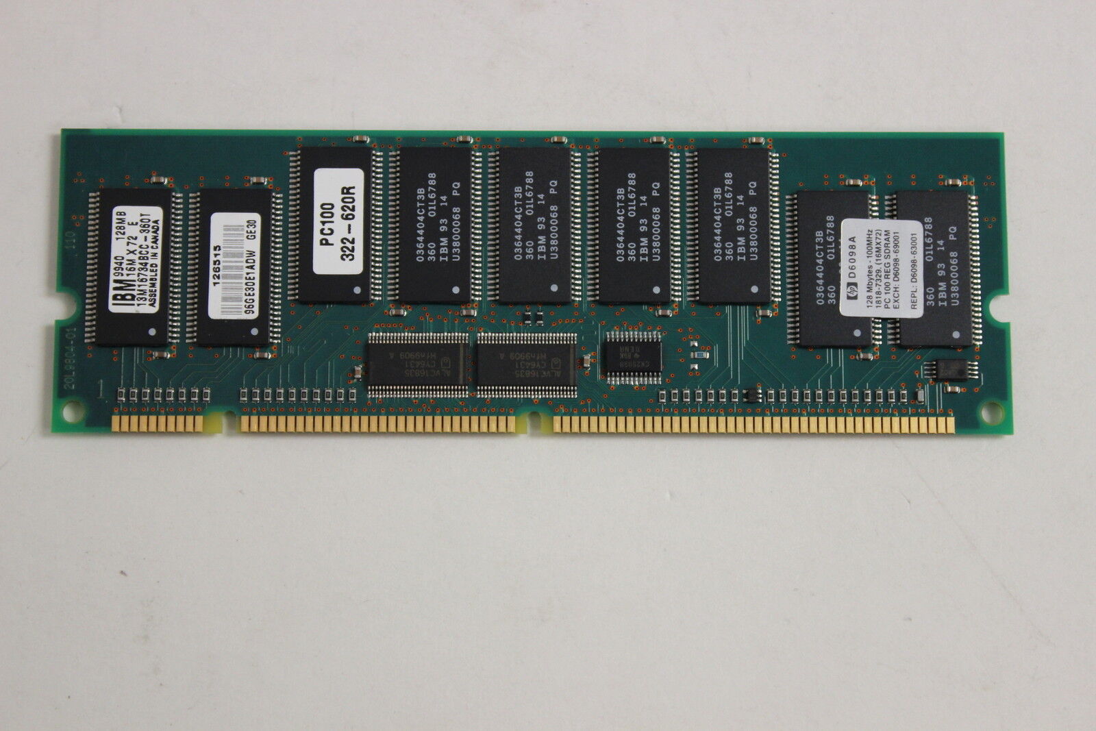 HP 128MB PC 100 SDRAM DIMM Memoryd / D6098A / D6098-63001 / D6098-69001 / 1818-7329 // (USED) สินค้ารับประกัน โดย บริษัท อะไหล่เซิร์ฟเวอร์ จำกัด