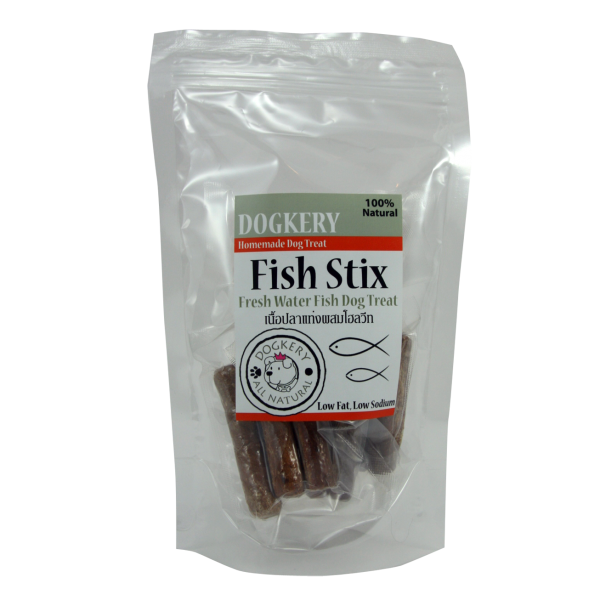 DOGKERY FISH STIX ปลาแท่งขัดฟันออแกนิค 130 กรัม