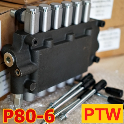 ไฮโดรลิคคอนโทรนวาวร์ (6หุน) PTW P80-6 (6แกน) (80L.)(3,000-4,600PSI)