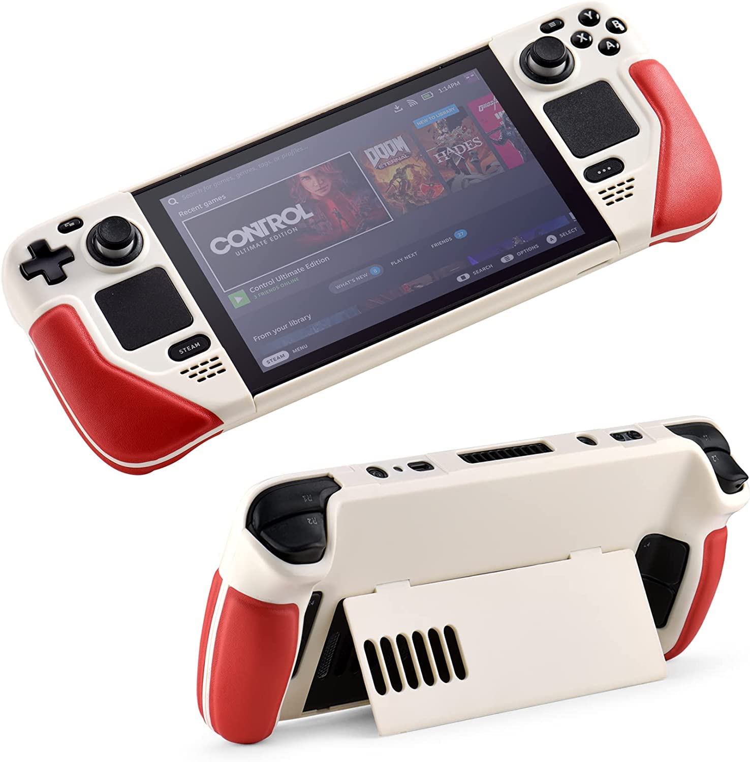 Steam Deck : Case Cover Two Tone White/Red