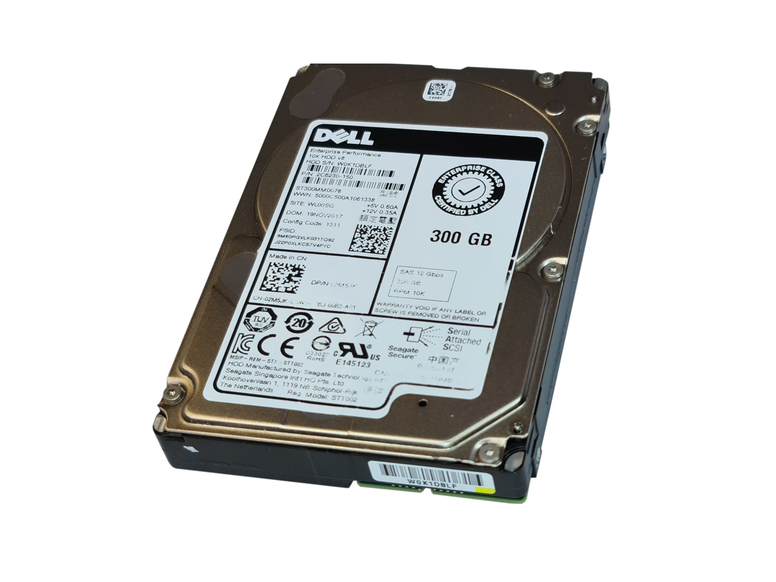 Dell 300GB 10K 12G SAS 2.5" Hard Drive // 02M5JK / ST300MM0078 / 2C6230-150 (Used) // สินค้ารับประกัน โดย บริษัท อะไหล่เซิร์ฟเวอร์ จำกัด