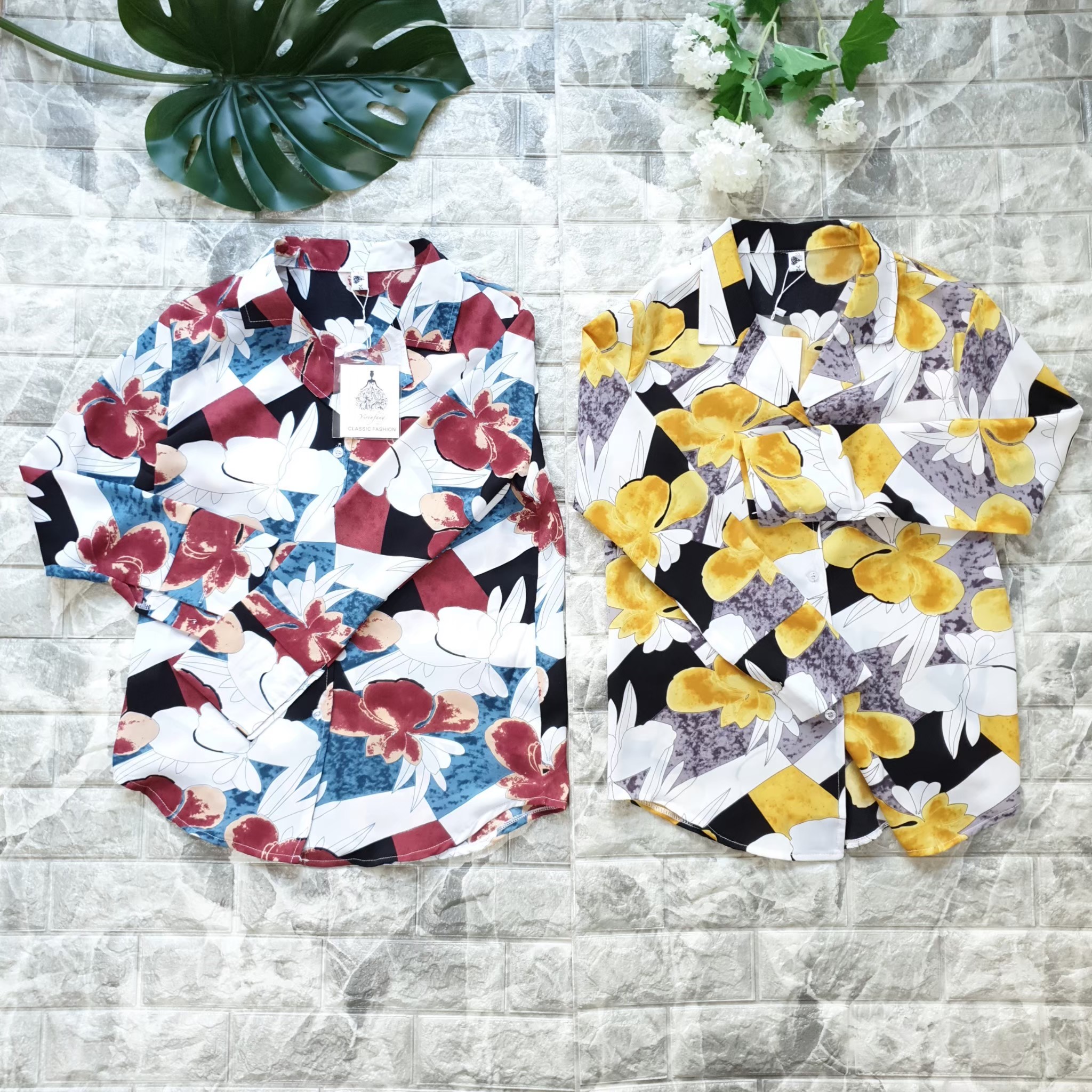 เสื้อเชิ้ตลายดอกไม้ รุ่น 001