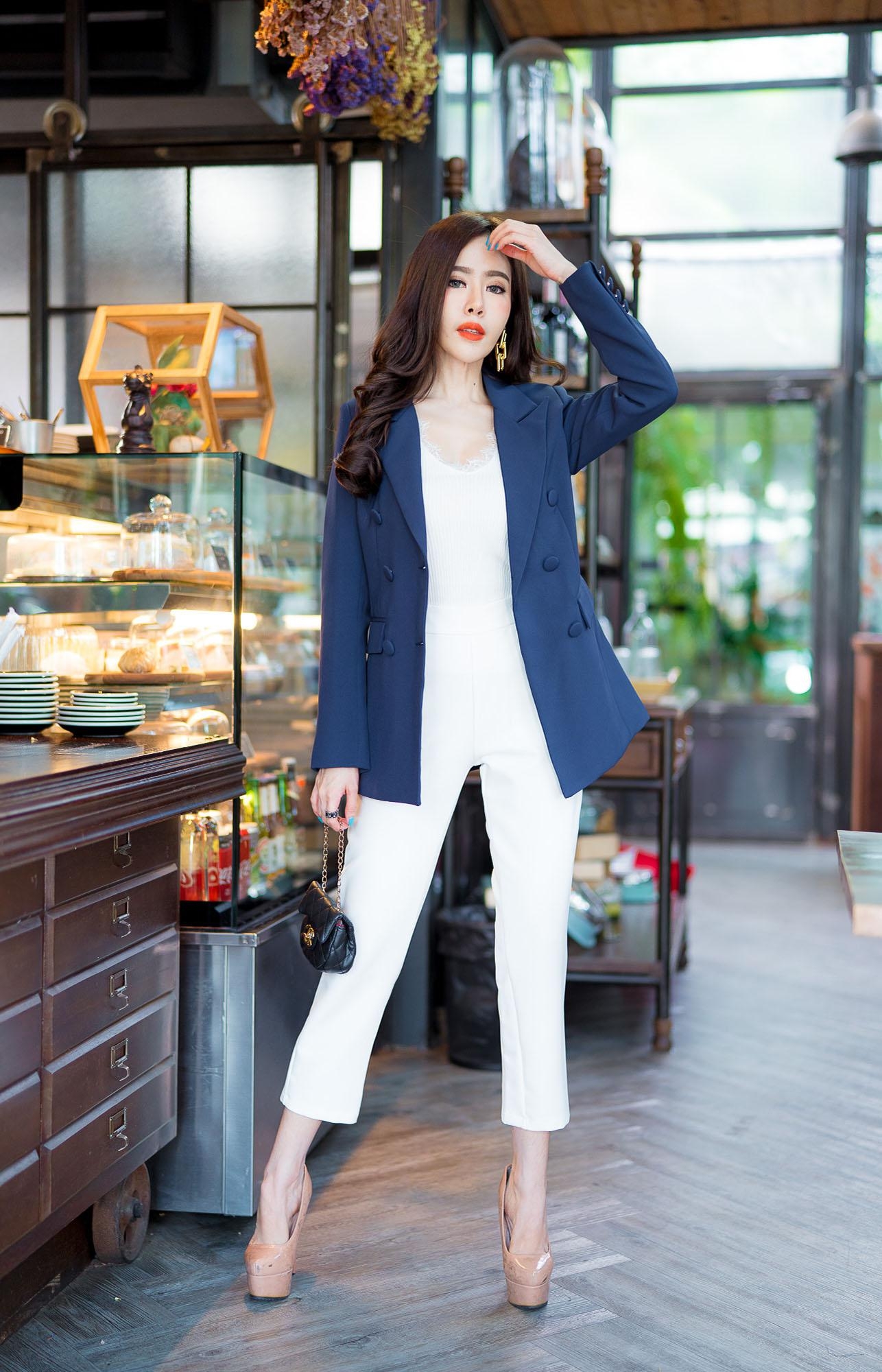 เสื้อสูทผู้หญิงสีแดงสด/กรม Boy Blazer #1902