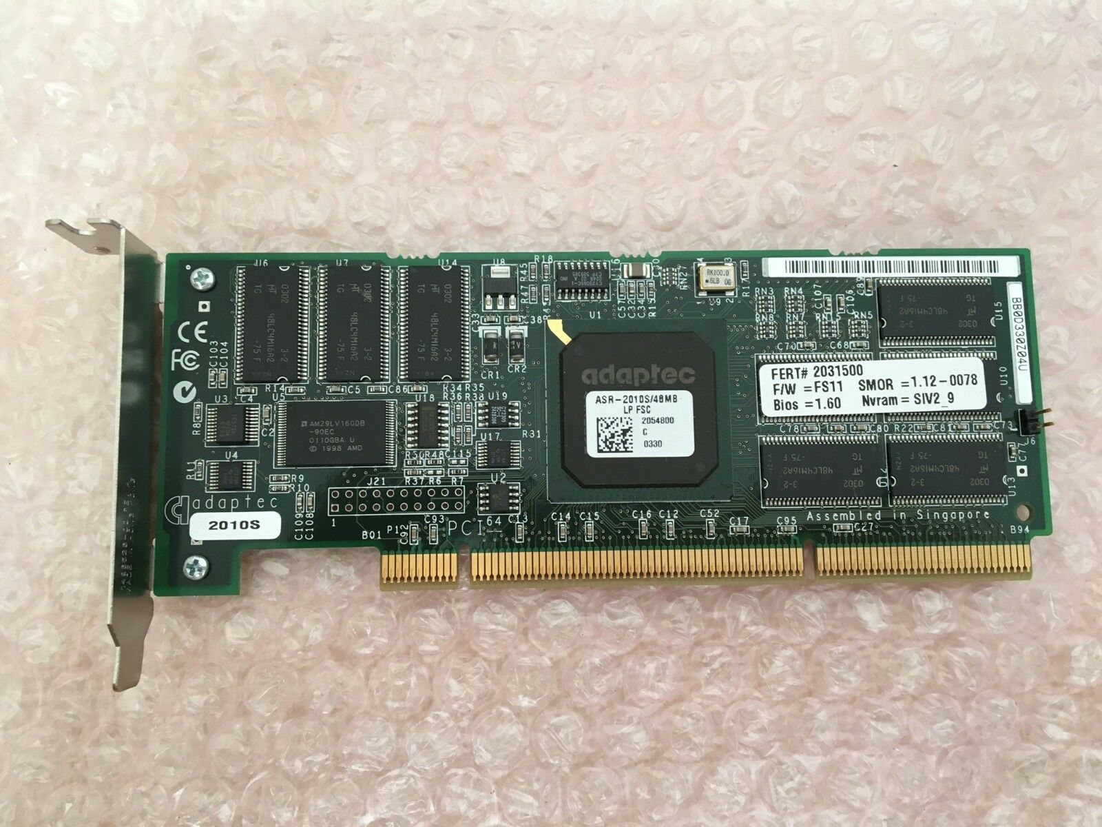 ADAPTEC 1920007-00 ASR-2010S/48MB U320 ZCR PCI-X RAIS CONTROLLER CARD (Used) // สินค้ารับประกัน โดย บริษัท อะไหล่เซิร์ฟเวอร์ จำกัด