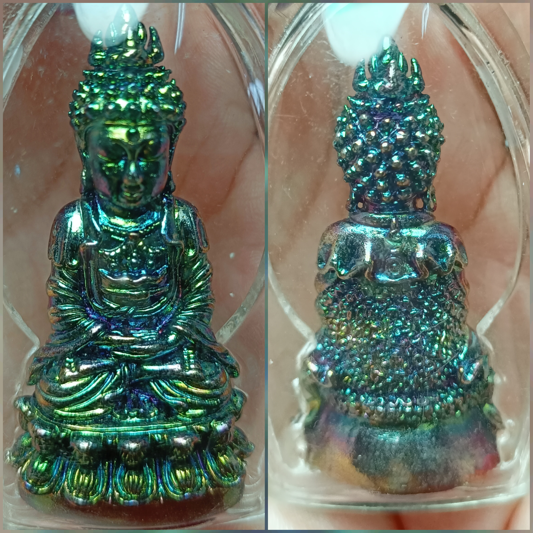 มหายันต์พระกริ่งแร่เหล็กไหลพิมพ์อวโลกิเตศวร เจ้าแม่กวนอิม สีปีกแมลงทับ อาจารย์หม่อมนิรนามไตรภูมิ