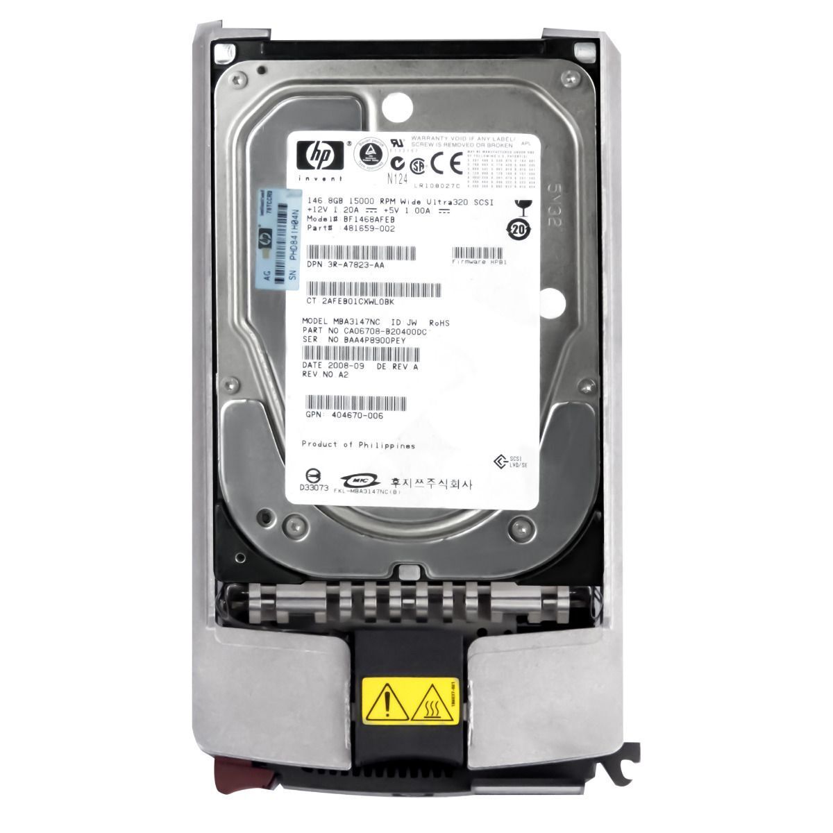 HP 146GB 15K 16MB SCSI U320 3.5'' Hard Drive // BF1468AFEB / HDD 481659-002 / GPN 404670-006 / TRAY 404712-001 (Used) // สินค้ารับประกัน โดย บริษัท อะไหล่เซิร์ฟเวอร์ จำกัด