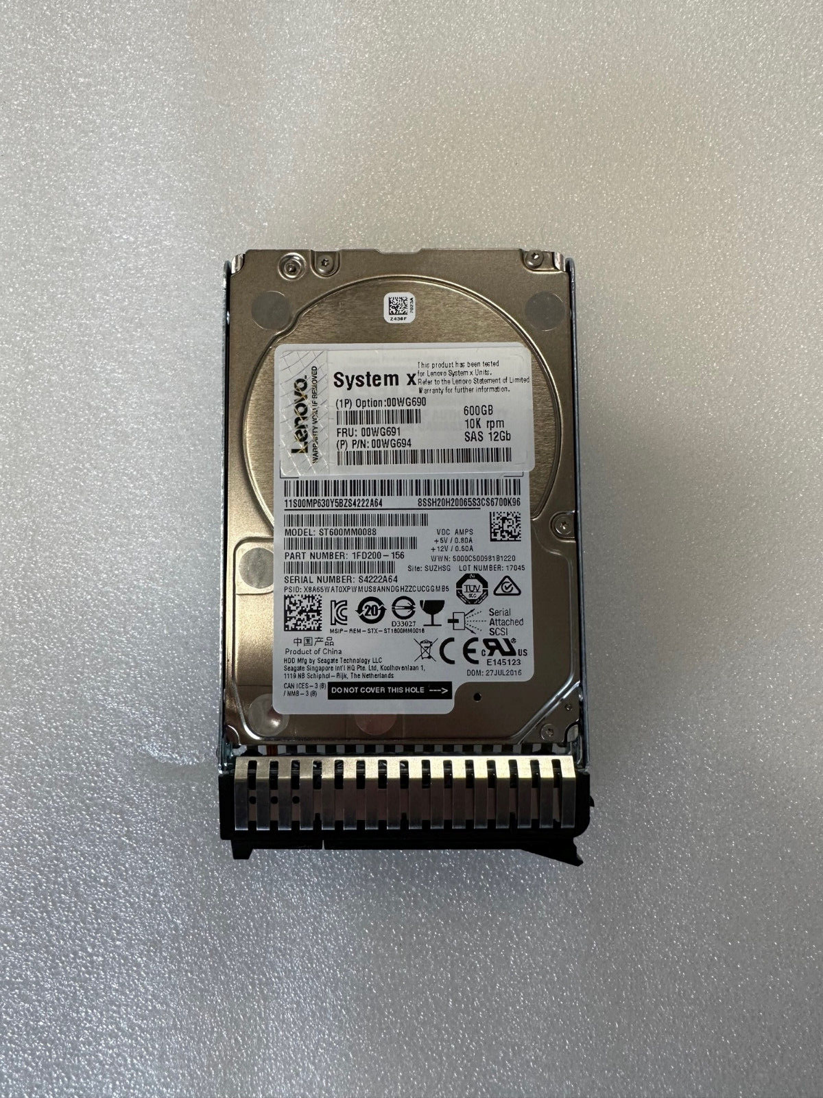 IBM 600GB 10K 12G SAS 2.5" G3HS X3650 M5 HDD Hard Drive // 00WG691 00WG690 / 00WG694 / ST600MM0088 (Used) // สินค้ารับประกัน โดย บริษัท อะไหล่เซิร์ฟเวอร์ จำกัด