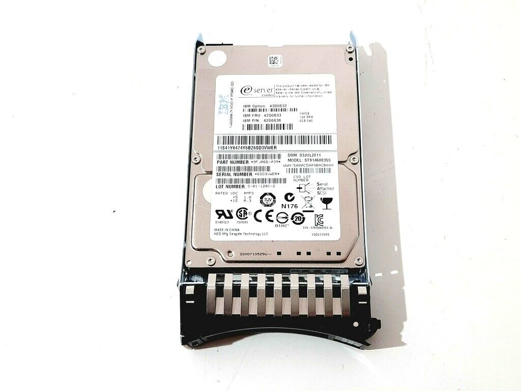 IBM 146GB 10K 6G SAS 2.5" Hard Drive // 42D0633 / 42D0632 / 42D0636 (Used) // สินค้ารับประกัน โดย บริษัท อะไหล่เซิร์ฟเวอร์ จำกัด