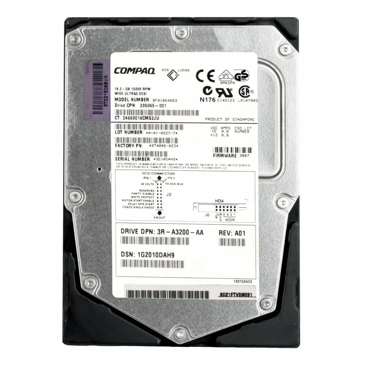 Compaq 18GB 15K SCSI U160 8MB 3.5" Hard Disk P/N 235065-001 / BF01864663 / 3R-A3200-AA (Used) // สินค้ารับประกัน โดย บริษัท อะไหล่เซิร์ฟเวอร์ จำกัด