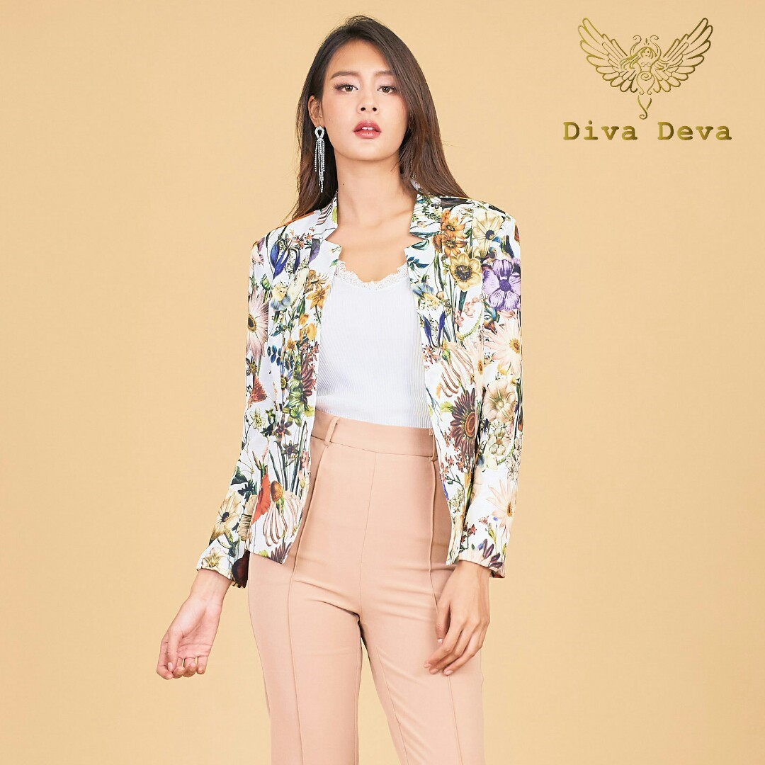 เสื้อสูทผู้หญิงลายดอก #5247