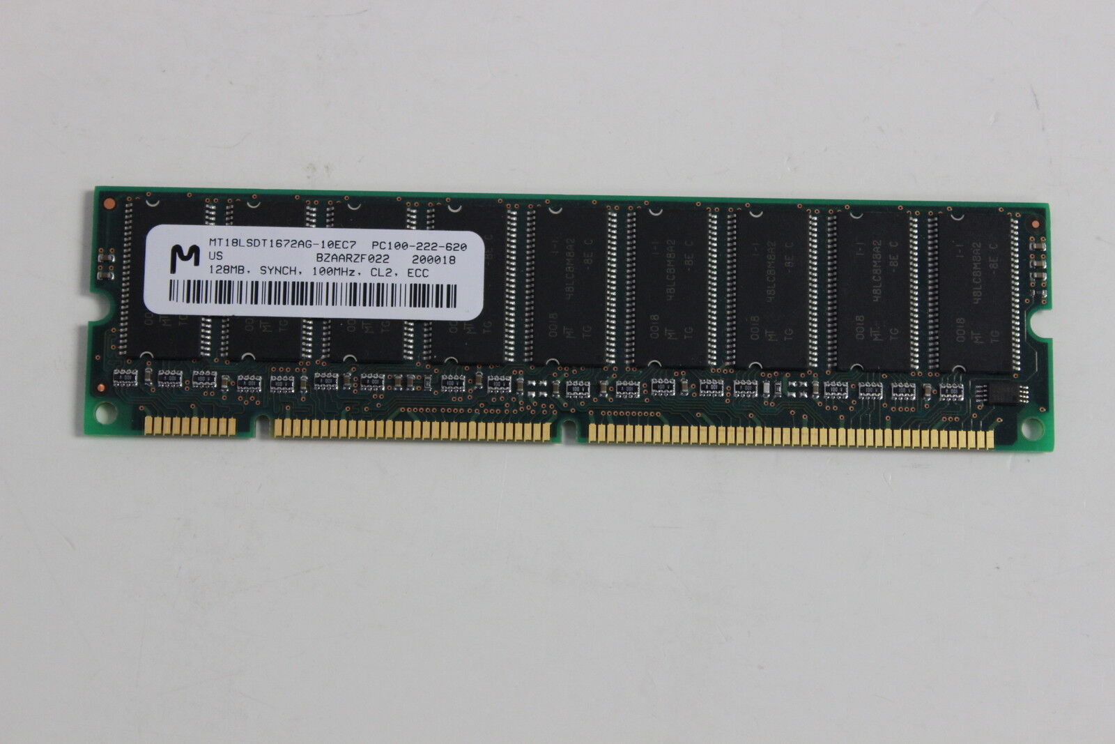 Micron 128MB PC100 CL2 ECC DIMM Memory / MT18LSDT1672AG-10EC7 // (USED) สินค้ารับประกัน โดย บริษัท อะไหล่เซิร์ฟเวอร์ จำกัด