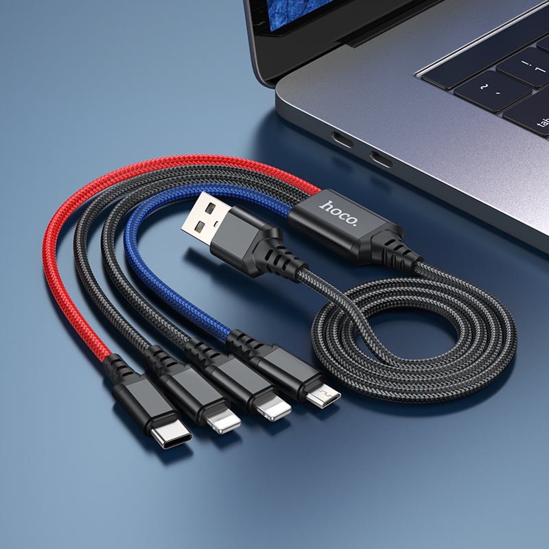 X76 4-IN-1 SUPER CHARGING CABLE (iP+iP+TYPE-C+MICRO)