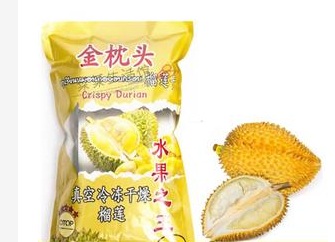 ทุเรียนอบกรอบจินเจินโถว 泰国零食crispy durian金枕头榴莲干210g真空急冻6小包