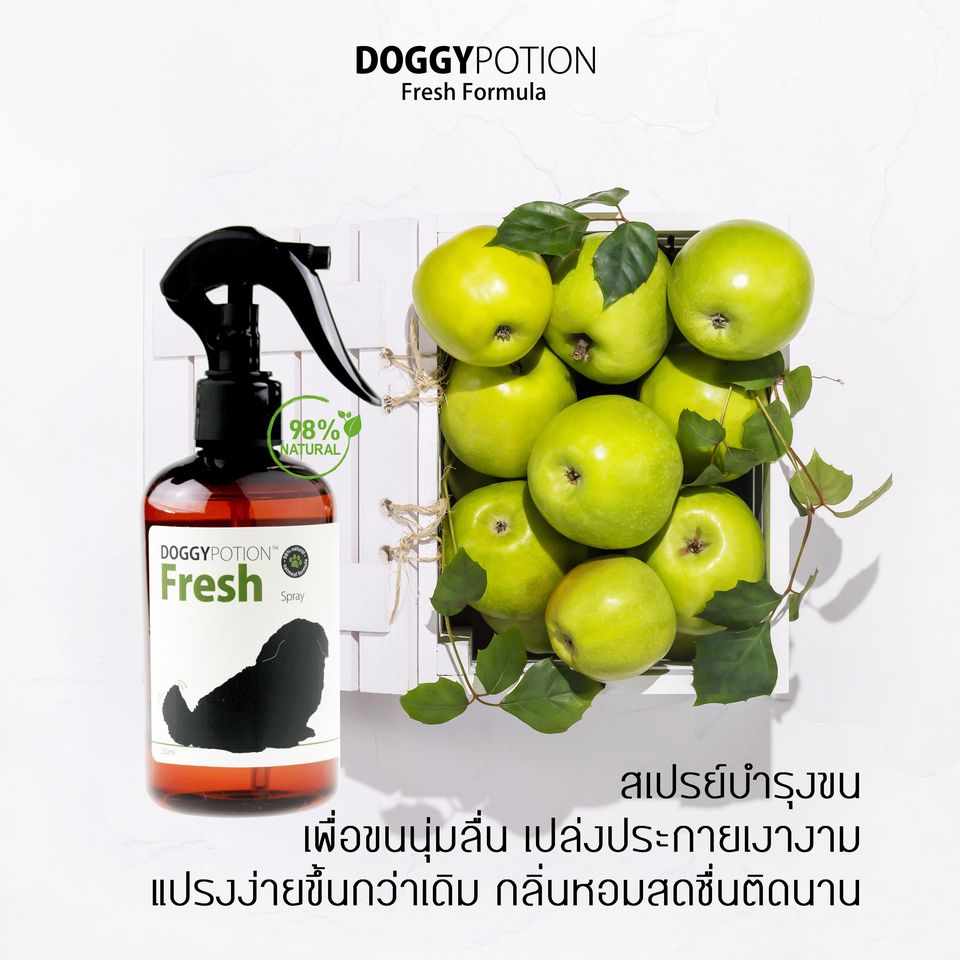 Doggy Potion-Fresh Conditioning Spray 250 ml สเปรย์กำจัดกลิ่นและบำรุงขนสุนัข สูตร Fresh ขนาด 250 ml