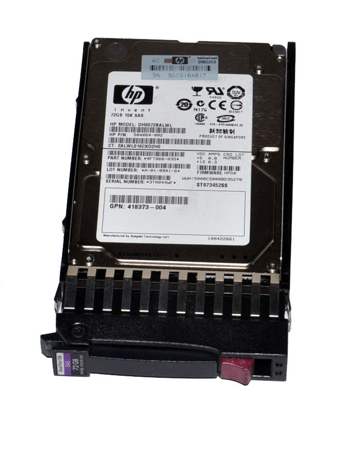 HP 72GB 15K 3G SAS 2.5" DP Hard Drive // HDD 504064-002 / Tray 418398-001 / GPN 418373-003 / ST973452SS / DH0072BALWL / 9FT066-035 (Used) // สินค้ารับประกัน โดย บริษัท อะไหล่เซิร์ฟเวอร์ จำกัด